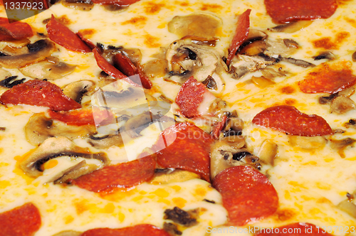 Image of Pizza  with  pepperoni, background