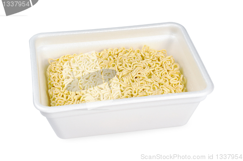 Image of Instant noodles in a foam plate