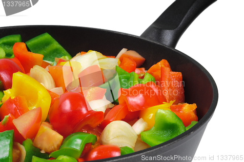 Image of Roasting pan with the vegetables.