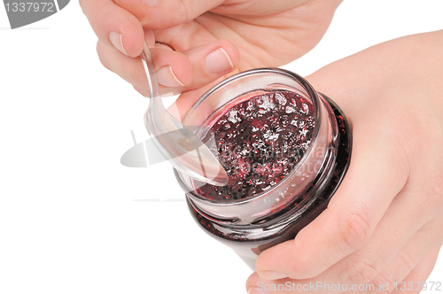 Image of Canned jam and spoon