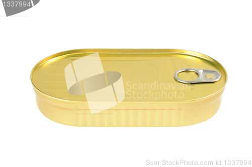 Image of Metal can with a ring for opening