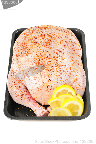 Image of Stuffed chicken  on a baking sheet