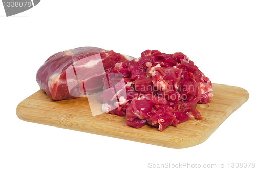 Image of The whole piece and sliced mutton