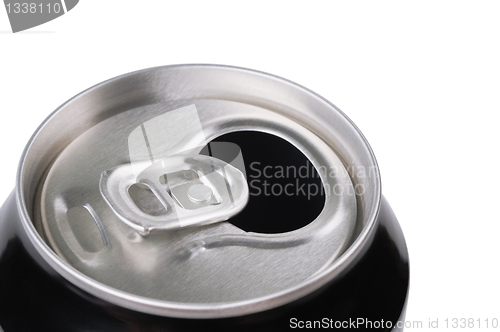 Image of Opened aluminum can for soft drinks or beer