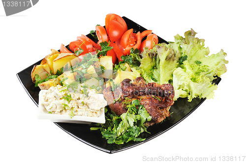 Image of Grilled meat and potatoes
