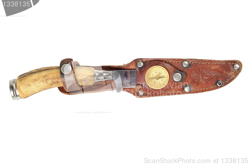 Image of Vintage hunting knife with a bone handle