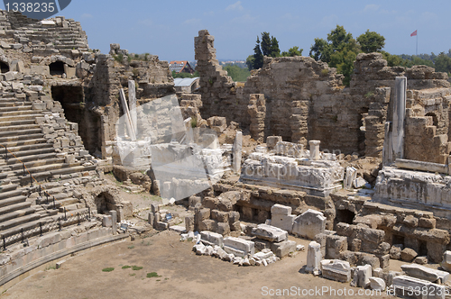 Image of The ruins of the ancient amphitheater. Turkey