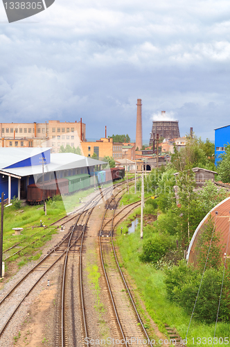 Image of Industrial landscape. Railway station.