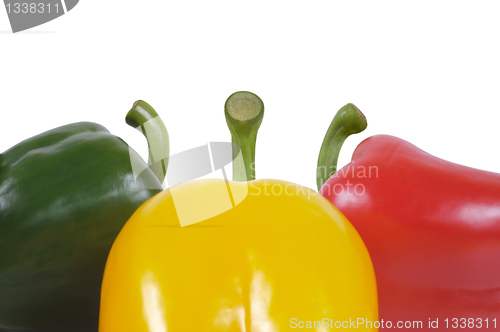 Image of Three pepper on a white background
