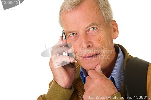 Image of Senior man with smartphone