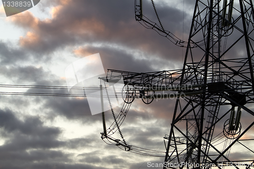 Image of  high voltage power pylons