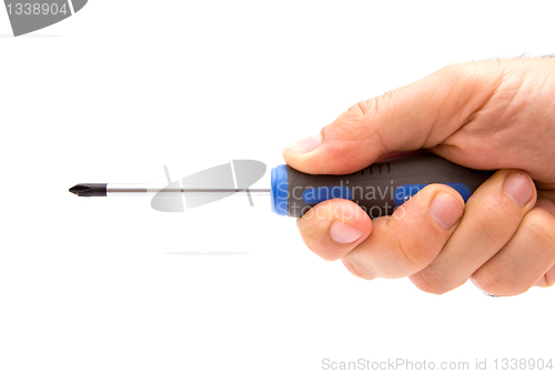 Image of Hand holding screwdriver 