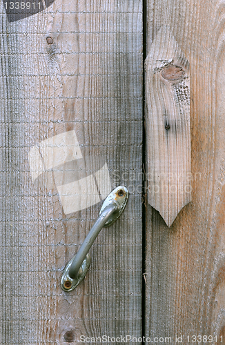 Image of Wooden Latch and Metal Handle