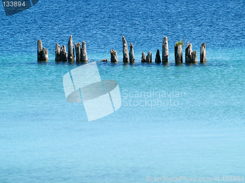 Image of breakwater in the bay