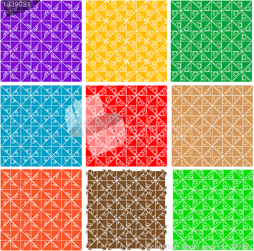 Image of set ornate seamless pattern background vector