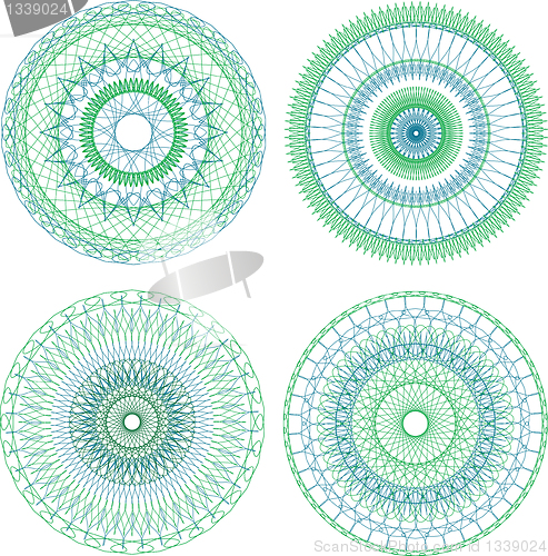 Image of Guilloche elements for diploma or certificate vector