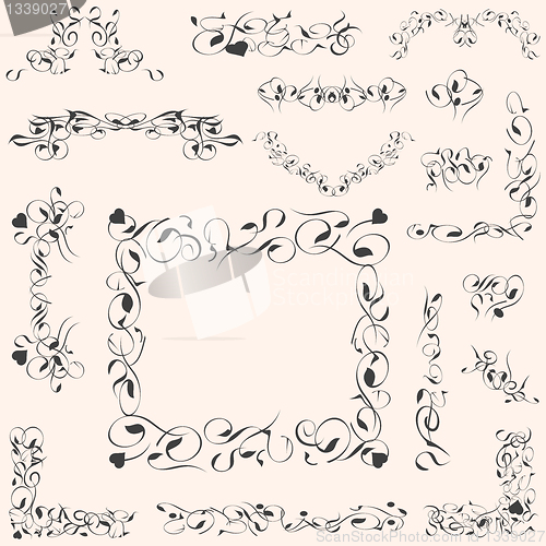 Image of vector set calligraphic vintage design elements decoration