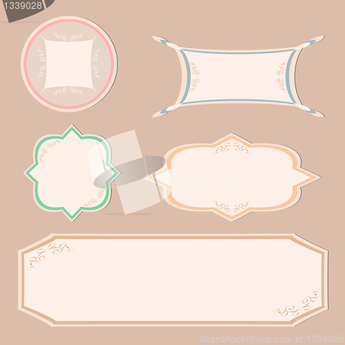 Image of set vintage labels and ornament frames vector