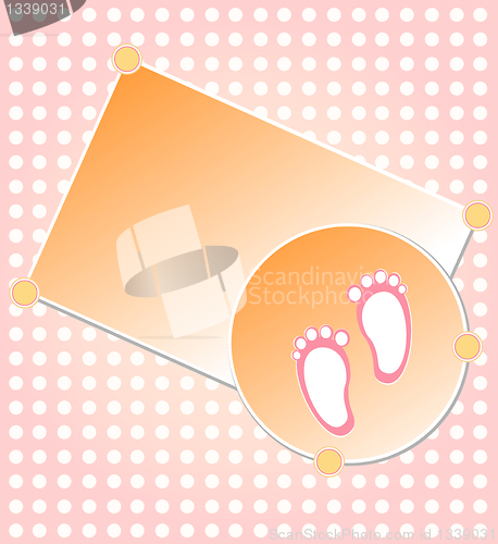 Image of Baby girl arrival announcement card