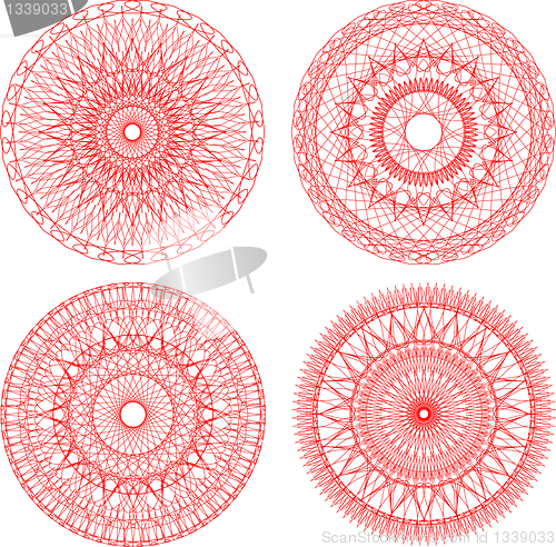 Image of Guilloche elements for diploma or certificate vector