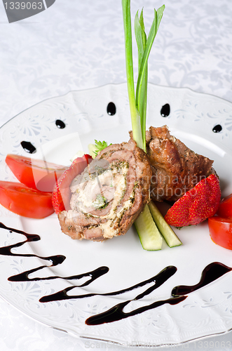 Image of Pork rolls with vegetables