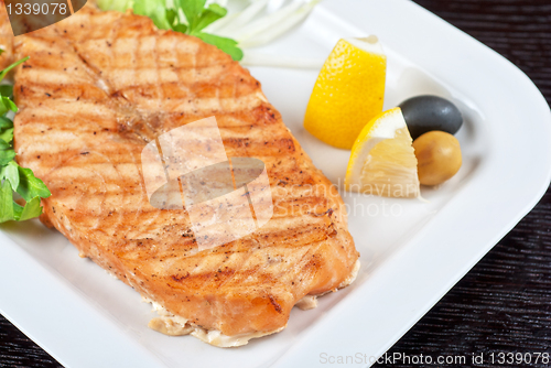 Image of Grilled salmon steak