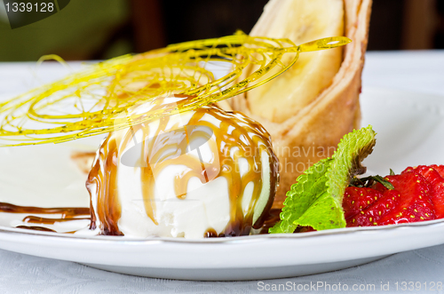 Image of tasty pancake dessert