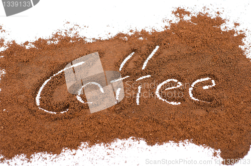 Image of milled coffee sign