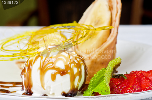 Image of tasty pancake dessert