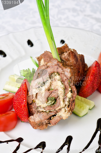 Image of Pork rolls with vegetables