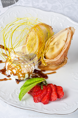 Image of tasty pancake dessert