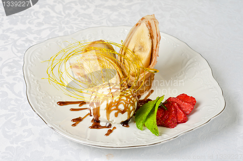 Image of tasty pancake dessert