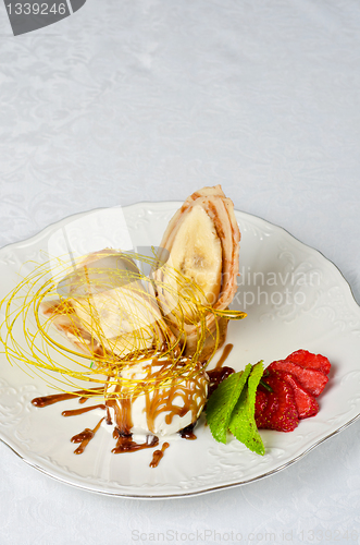 Image of tasty pancake dessert