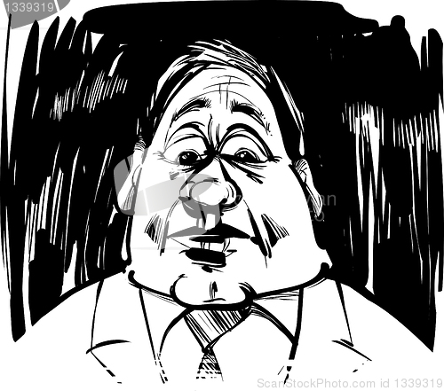 Image of startled man caricature illustration