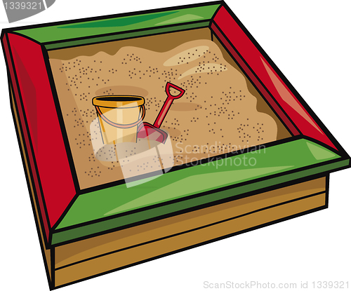 Image of sandbox with toys
