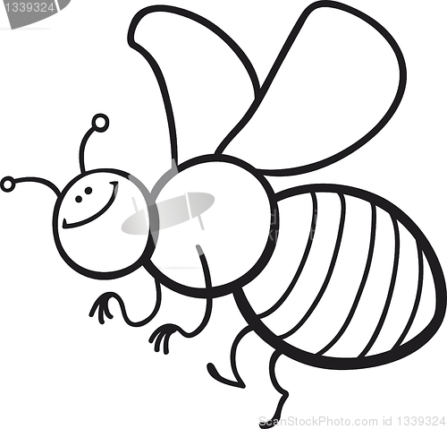 Image of cartoon bee coloring page
