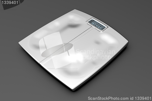 Image of Metal weight scale with footprints