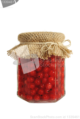 Image of Canned red currant berries in jar