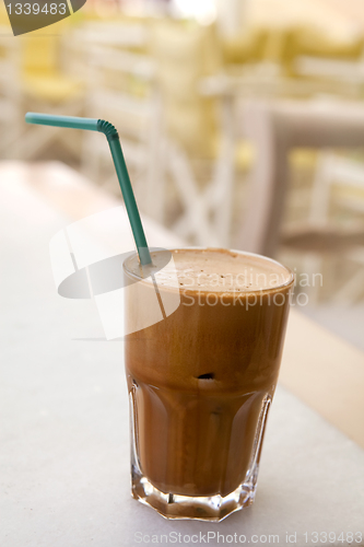 Image of Frappe on a cafe table