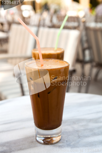 Image of Frappes on a cafe table