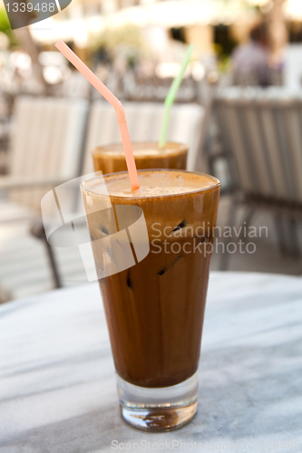 Image of Frappes on a cafe table