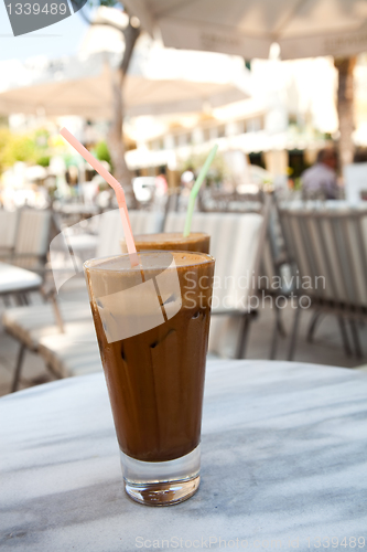 Image of Frappes on a cafe table