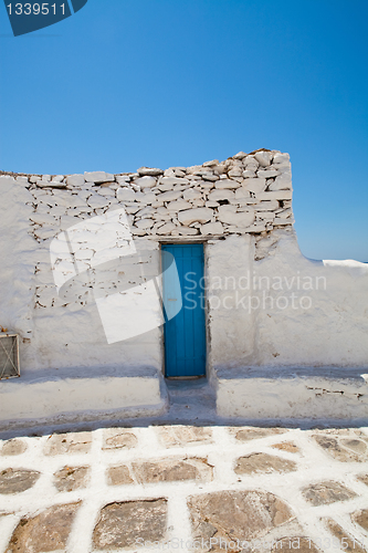 Image of Blue door in Mykonos, Greece