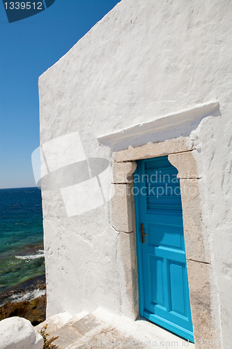 Image of Blue door in Mykonos, Greece