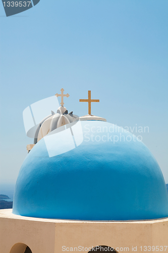 Image of Old church domes in Santorini