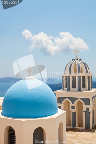 Image of Old church domes in Santorini