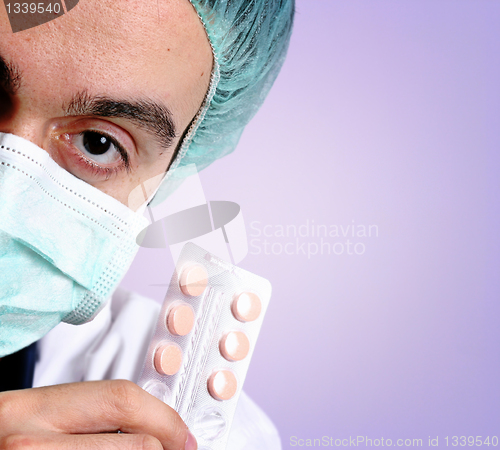 Image of Portrait of a young doctor with stethoscope.