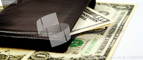 Image of Black leather wallet
