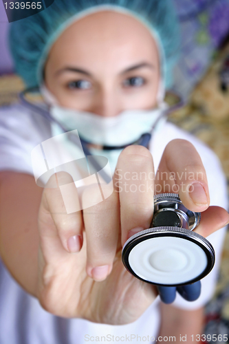 Image of Young doctor with stethoscope.