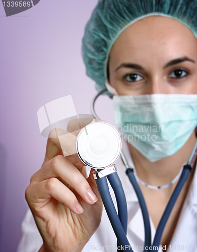 Image of Young doctor with stethoscope.